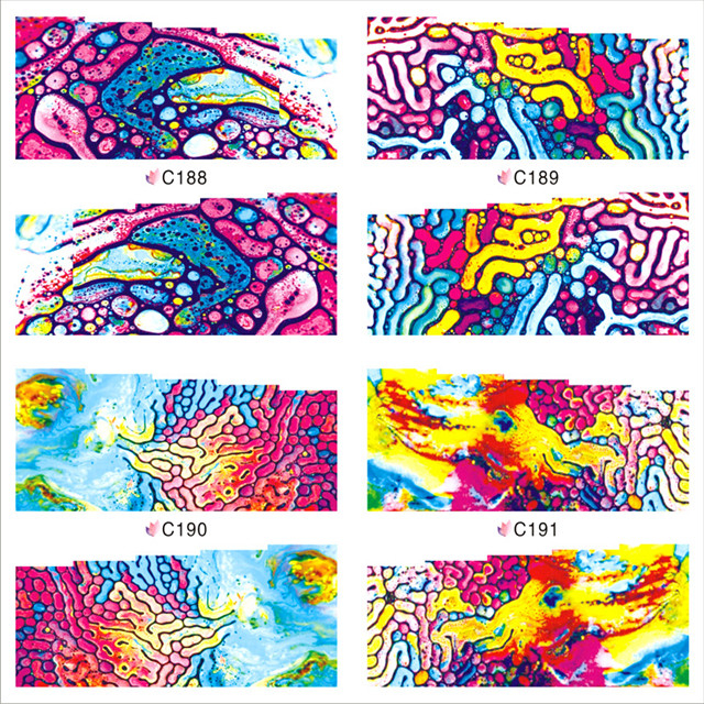C188-191 Colorful Water Nail Sticker