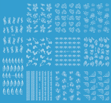 D111-121 White Water Nail Sticker
