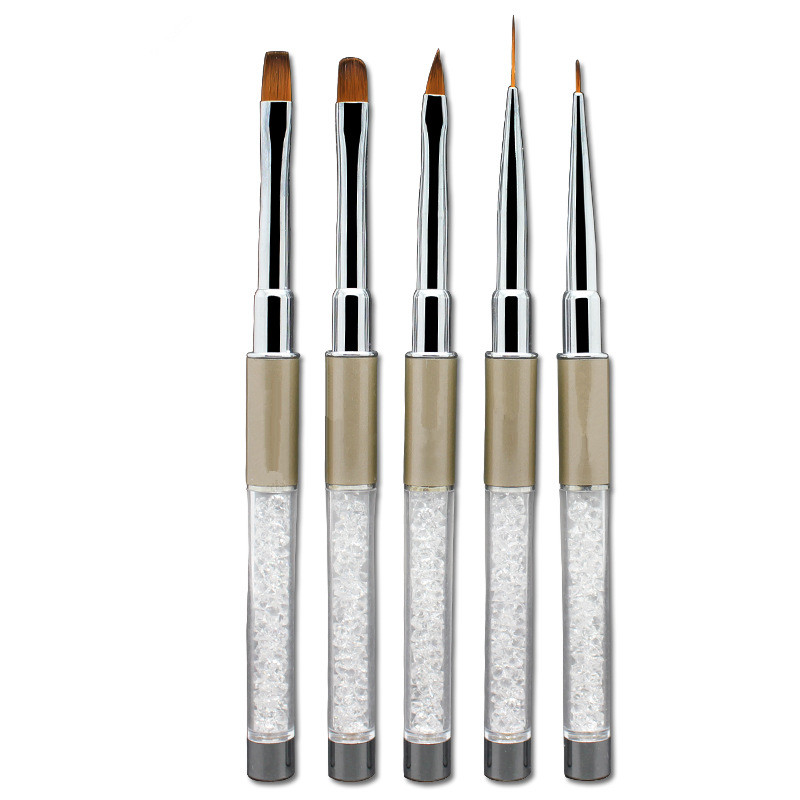 5pcs High Quality Rhinestone Handle Nail Brush Set