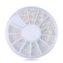 2mm 3mm White Semicircle Pearl Nail Rhinestones
