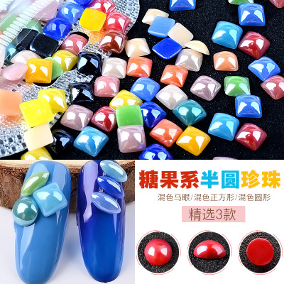 Colorful Pearl Different Shape Nail Decoration