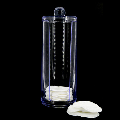Round Container Storage Case Makeup Cotton Pad Box 