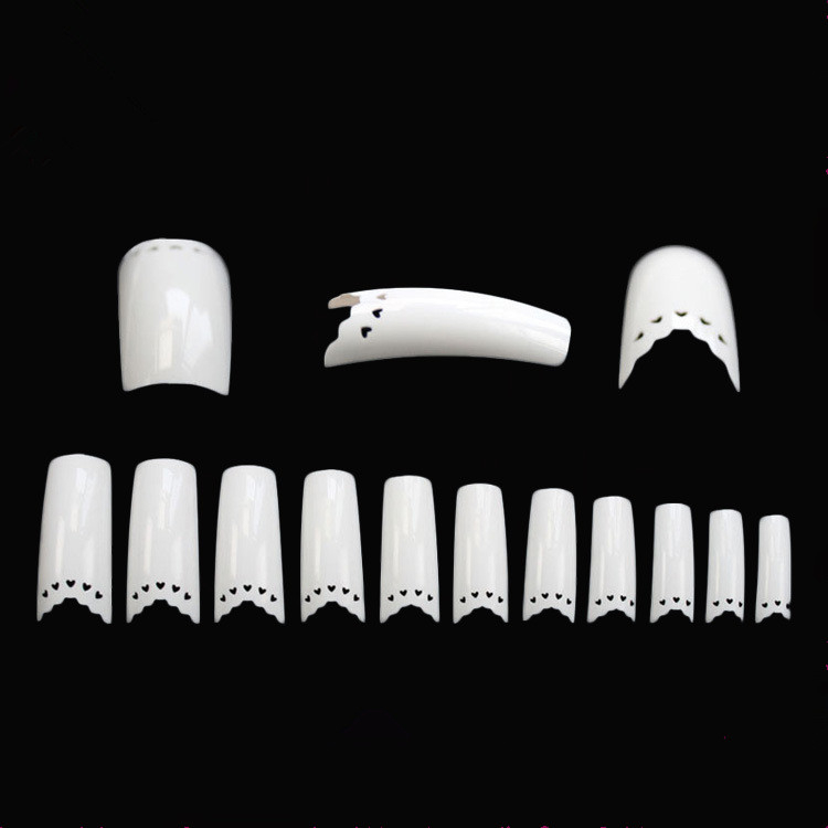 500pcs/bag Lace White False Nail Tips