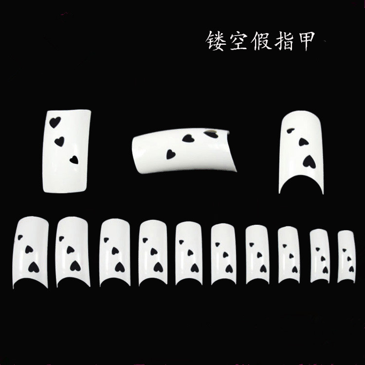 500pcs/bag Hollow Heart Shape False Nail Tips