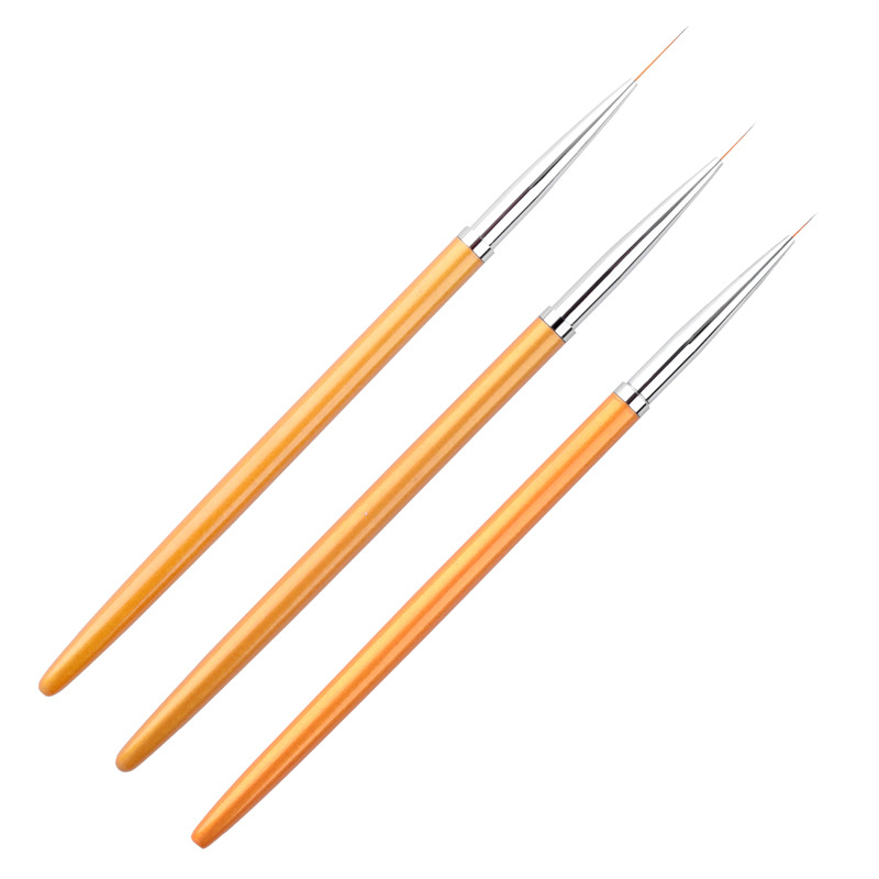 3Pcs Liner Nail Brush Nylon Stripe Brush for Nail Art Striper Brush Drawing Pen