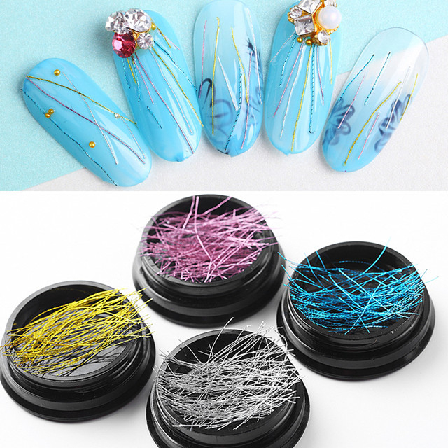 Colorful Strips Thread Wire Nail Art Glitter Line Tape DIY Decoration Tools