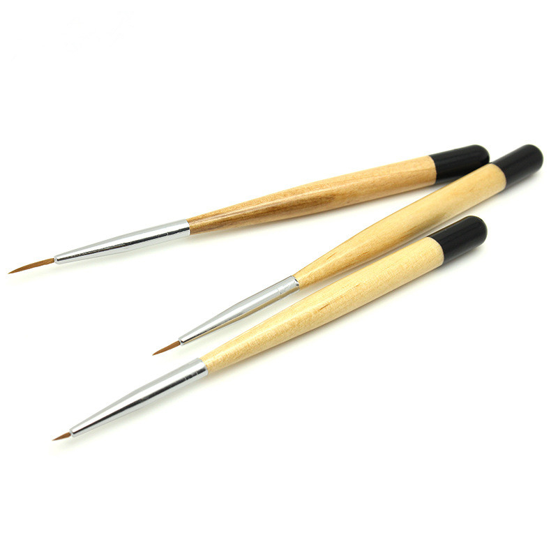 3pcs Different Size Wooden Nail Liner Brush