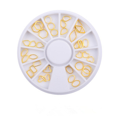 Different Shapes Super Flash Metal Rims Nail Decoration Metal Ring Circle Heart Rings