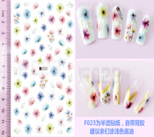 F023 DIY Design 3D Self Adhesive Translucent Flower Nail Art Sticker