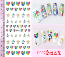 F037 DIY Design 3D Self Adhesive Heart PentagramNail Art Sticker