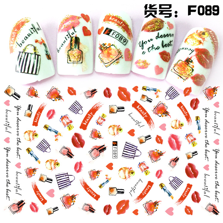 F089 DIY Design 3D Self Adhesive Lips Nail Art Sticker