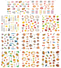 E446-456 3D Thanksgiving Maple Leaf Simulation Nail Art Sticker