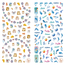 LY207-208 Thin 3D Hamsters And Dolphins Nail Sticker