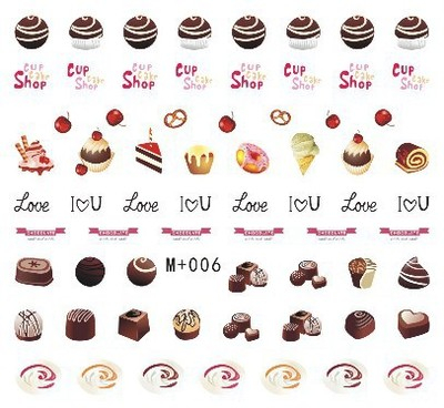Dessert Coffee Design Water Nail Sticker 