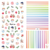 LY233-234 Thin 3D High Tea And Stripe Nail Sticker