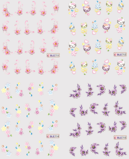 Flower Design Water Nail Sticker
