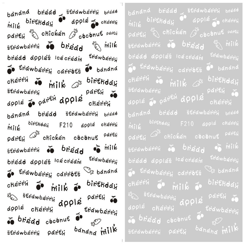 F210 DIY Design 3D Self Adhesive Words Nail Art Sticker