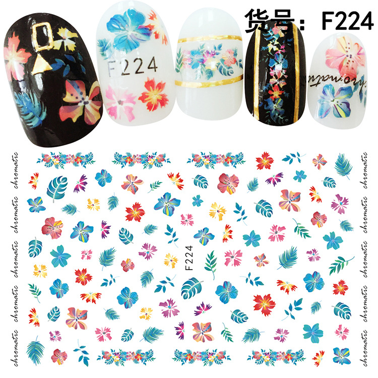 F224 DIY Design 3D Self Adhesive Flower Nail Art Sticker