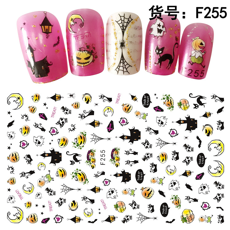F255 DIY Design 3D Self Adhesive Halloween Nail Art Sticker