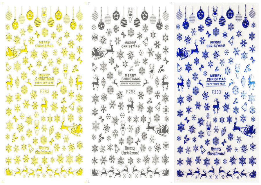 F283 DIY Design 3D Self Adhesive Christmas Nail Art Sticker