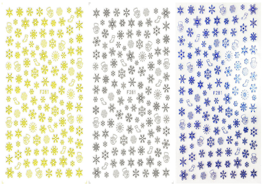 F281 DIY Design 3D Self Adhesive Christmas Nail Art Sticker