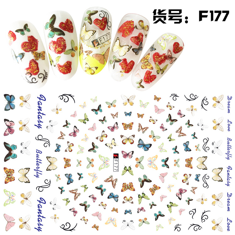F177 DIY Design 3D Self Adhesive Butterfly Nail Art Sticker