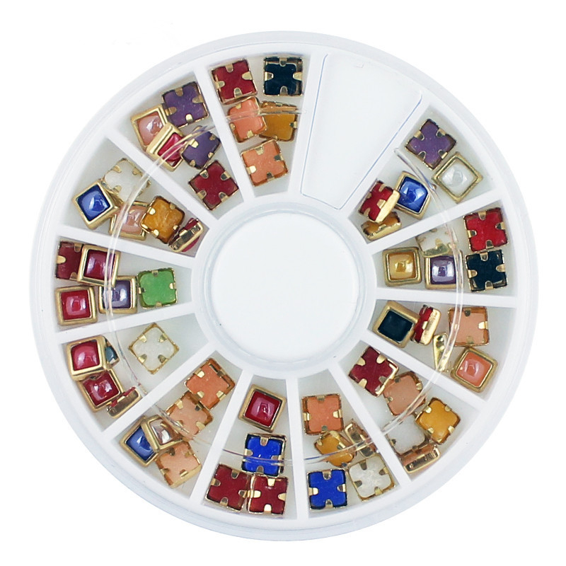 Square Nail Decoration 3D Nail Art Pearl