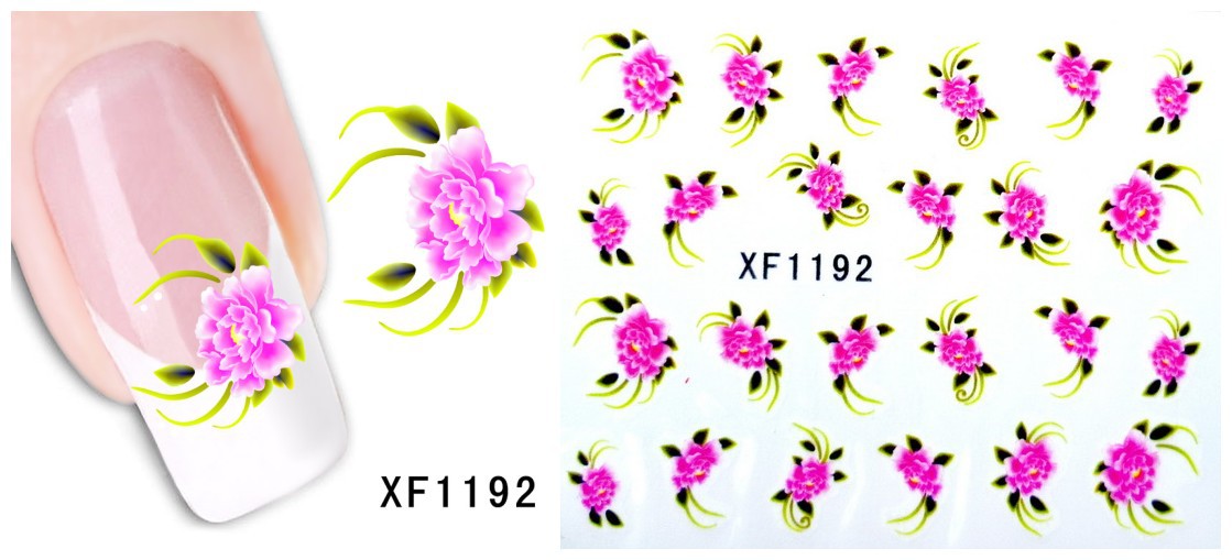 XF1187-1192 Flower Water Nail Sticker