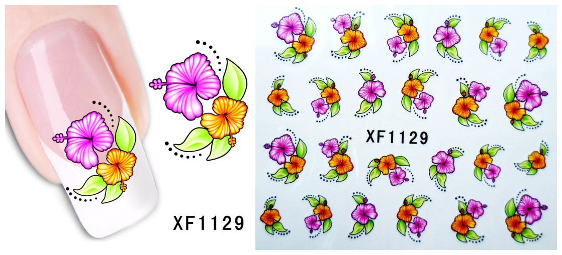 XF1127-1132 Flower Water Nail Sticker