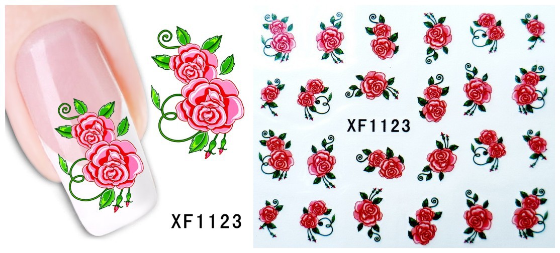 XF1121-1126 Flower Water Nail Sticker