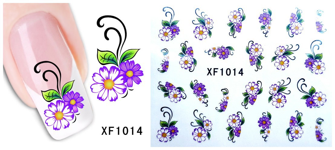XF1013-1018 Flower Water Nail Sticker