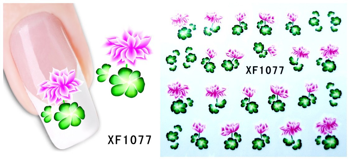 XF1073-1078 Flower Water Nail Sticker