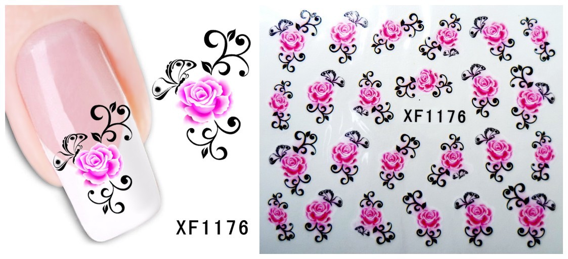 XF1175-1180 Flower Water Nail Sticker