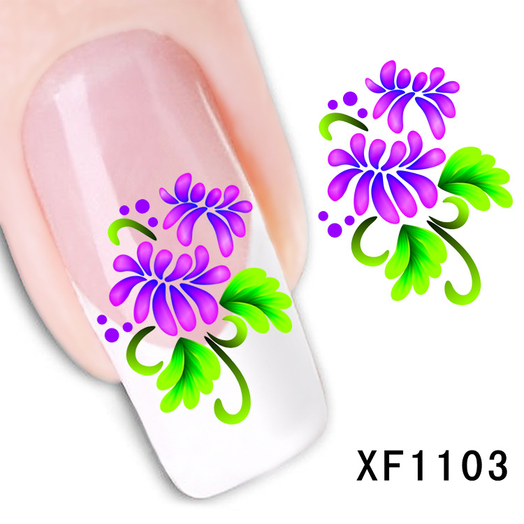 XF1103-1108 Flower Water Nail Sticker