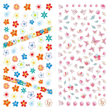 LY035-036 Thin 3D Flower And Butterfly Nail Sticker