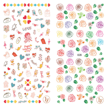 LY027-028 Thin 3D Angle And Flower Nail Sticker