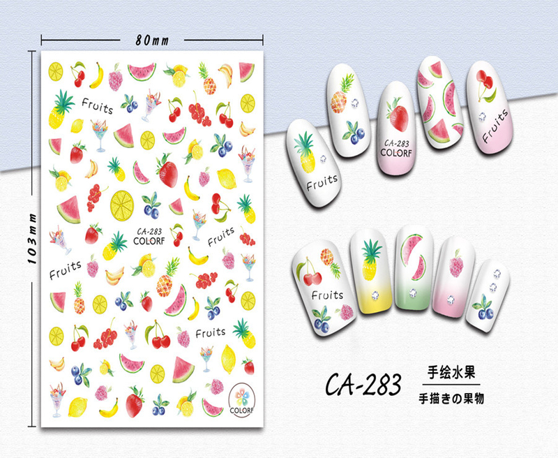 CA-283 3D Hand Painted Fruit Nail Sticker