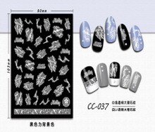 CC-037 3D White Transparent Marble Nail Sticker