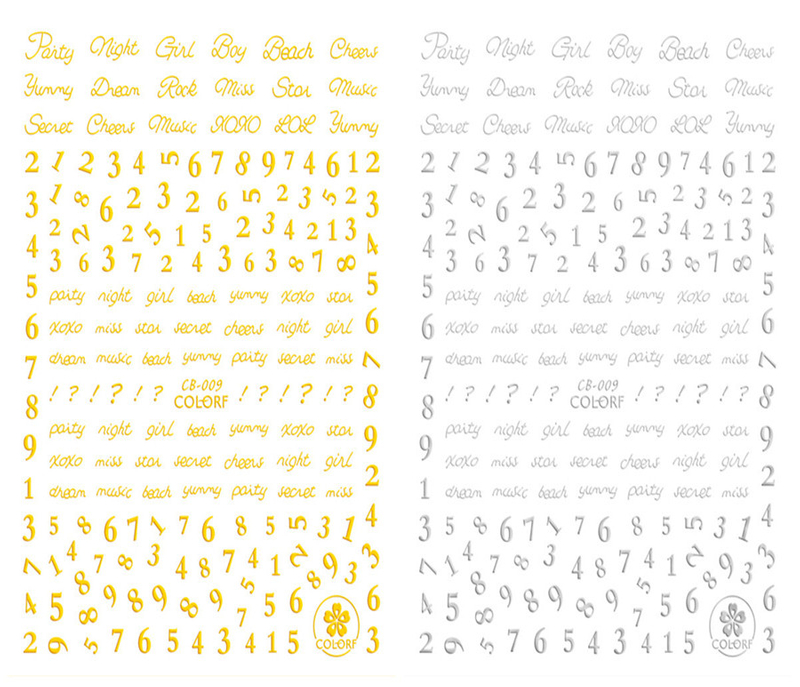 CB-009 3D Number Nail Art Sticker
