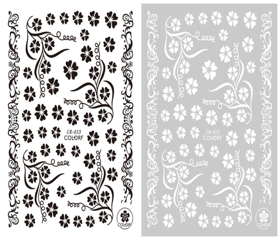 CB-053 3D Elegant Lace Flowers Nail Art Sticker