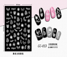 CC-053 3D White Transparent Christmas Nail Sticker