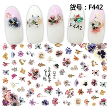 F442 DIY Design 3D Self Adhesive Flower Nail Art Sticker