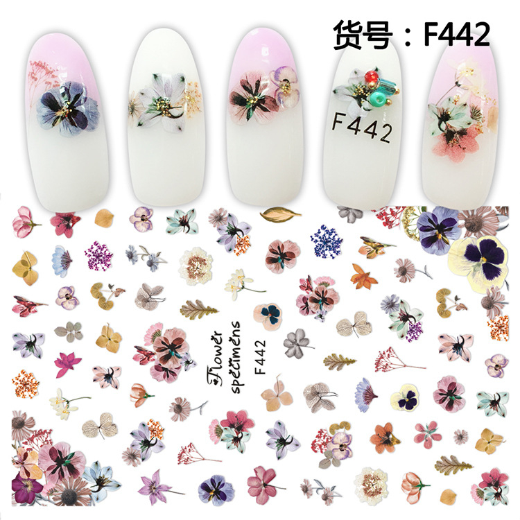 F442 DIY Design 3D Self Adhesive Flower Nail Art Sticker