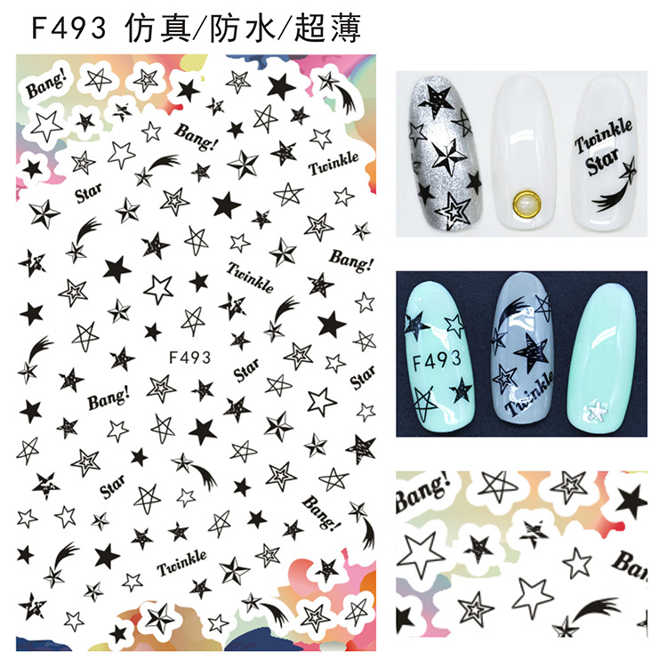 F493 DIY Design 3D Self Adhesive Twinkle Nail Art Sticker
