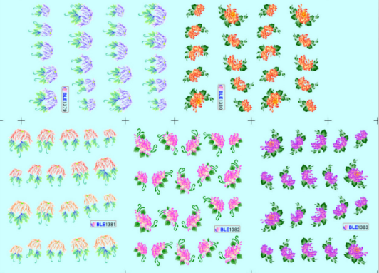 Flower Water Nail Sticker