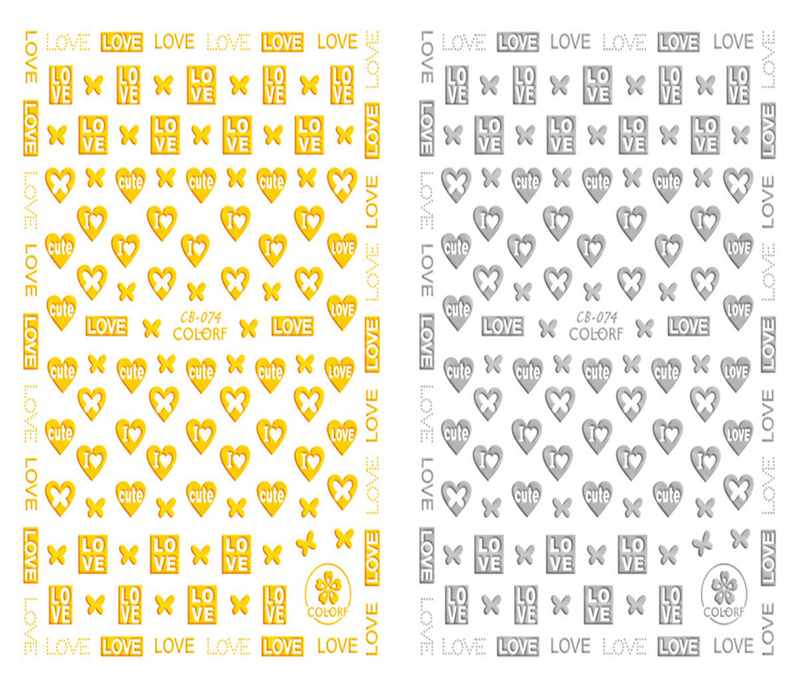 CB-074 3D Love Heart Nail Art Sticker