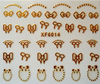 XF6013-6018 3D Gold Metal Nail Art Sticker 
