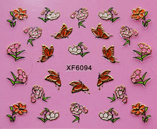 XF6094-6099 3D Gold Metal Nail Art Sticker 