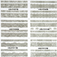 HBJY001-006 Silver Lace Nail Art Sticker 