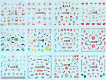 TJ241-252 3D Silver New Year Nail Art Sticker 